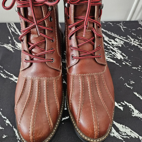 JOHNSTON & MURPHY MCHUGH DUCK BOOT MEN\'S SHOES 10M COGNAC LEATHER  256542 SPBT50 256542 SPBT50 MCHUGH DUCK BOOT MEN main image 2